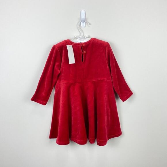 Vintage 90s Gap Red Velour Dress 18-24 Months NWT - Picture 4 of 6